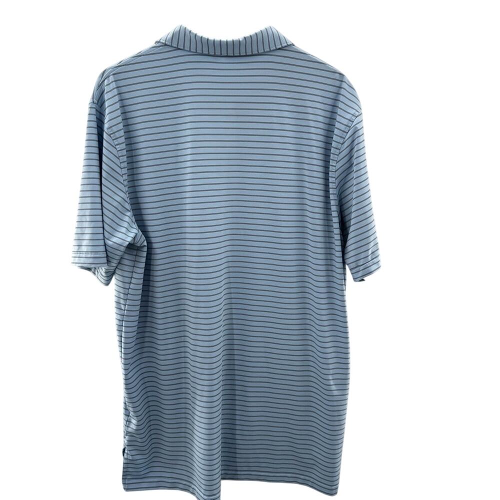 Peter Millar Summer Comfort Cottage Blue / Black Competition Stripe Polo Size XL - Picture 6 of 11
